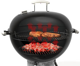 Direktes Grillen mit Holzkohle