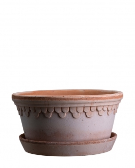 Bergs Potter Blumentopf The Københavner Raw Low Pot inkl. Untersetzer