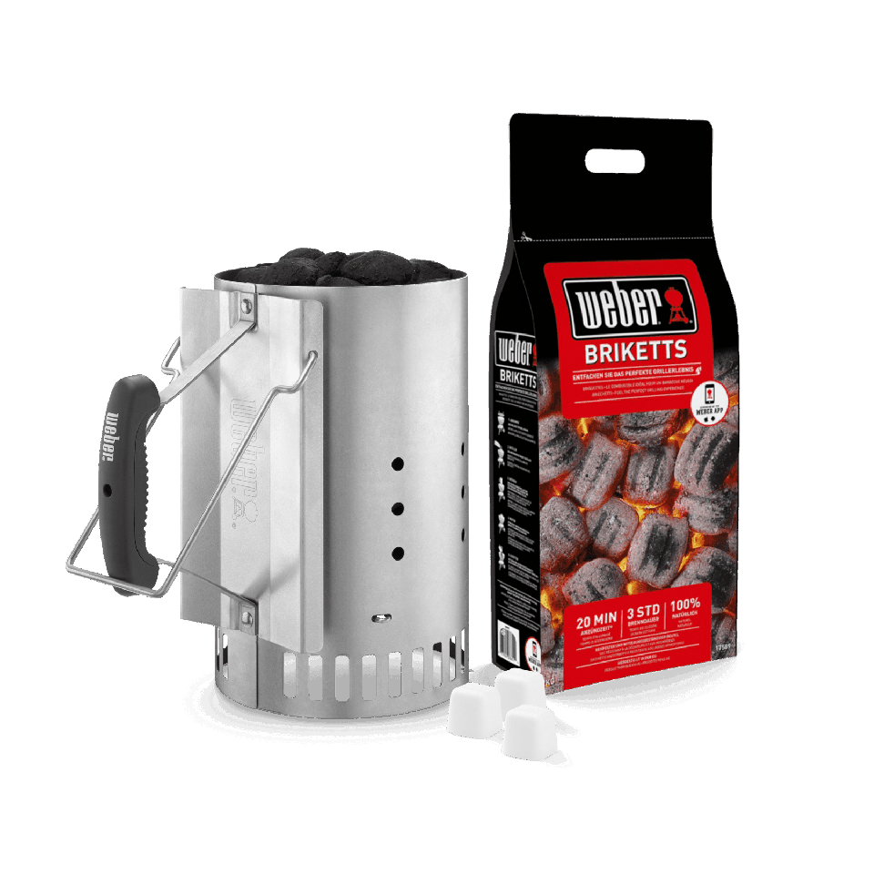 Weber Anzünd-Set (Anzündkamin, Anzündwürfel, Brikett)