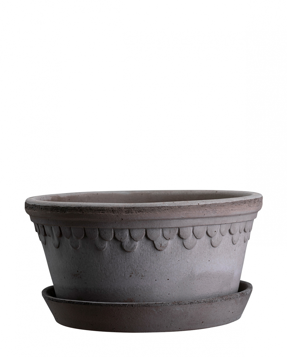 Bergs Potter Blumentopf The Københavner Raw Low Pot inkl. Untersetzer ⌀ 30 cm