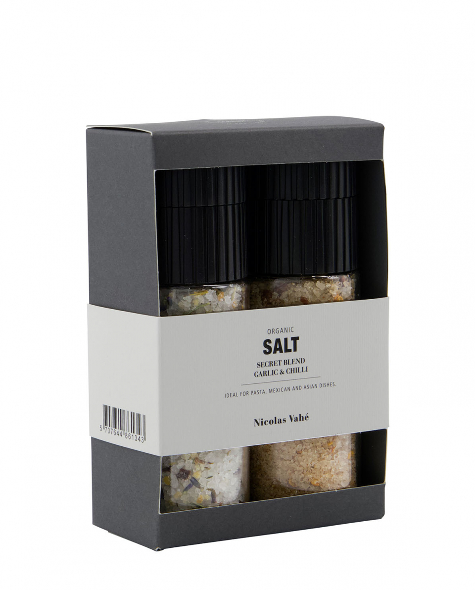 Nicolas Vahé Geschenkset Salz Secret blend & Garlic und Chilli
