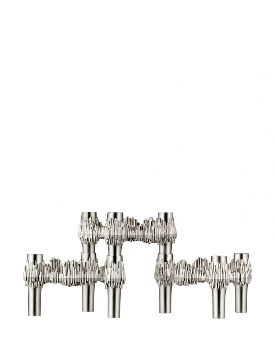 STOFF Nagel Kerzenhalter Set Quist brushed chrome