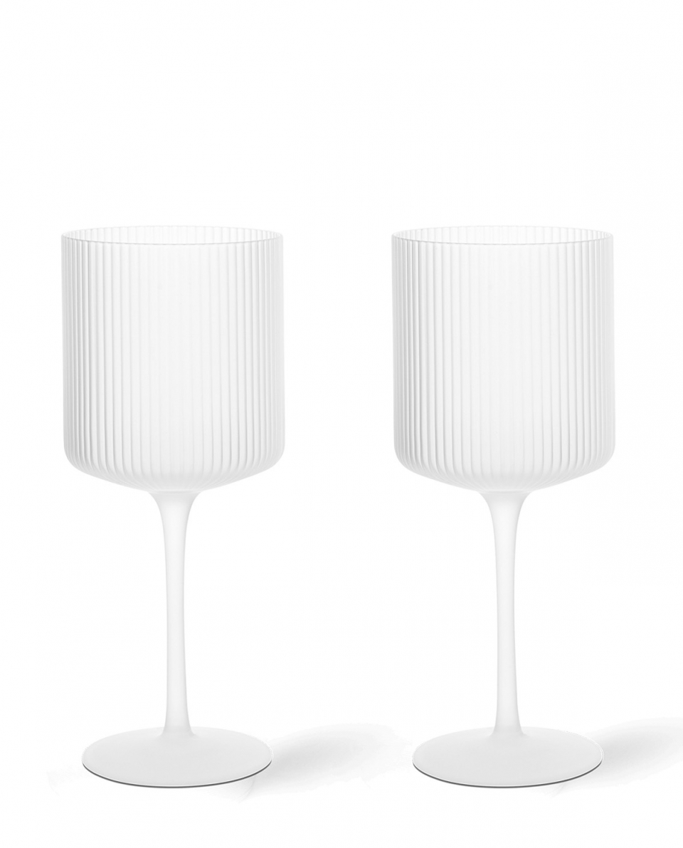 Ferm Living Rotweinglas Set Ripple