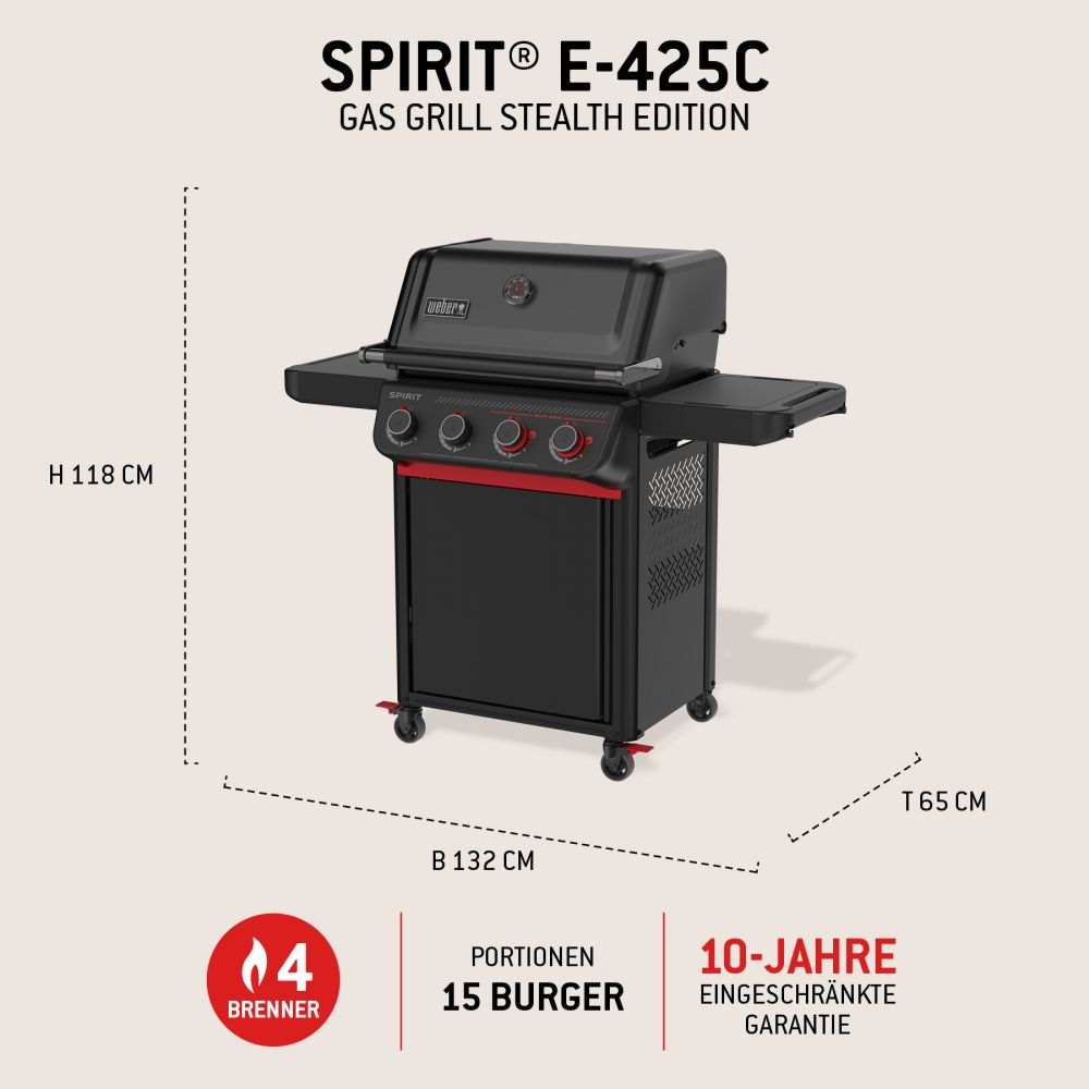 Weber Gasgrill SPIRIT E-425C, Stealth Edition (2026)