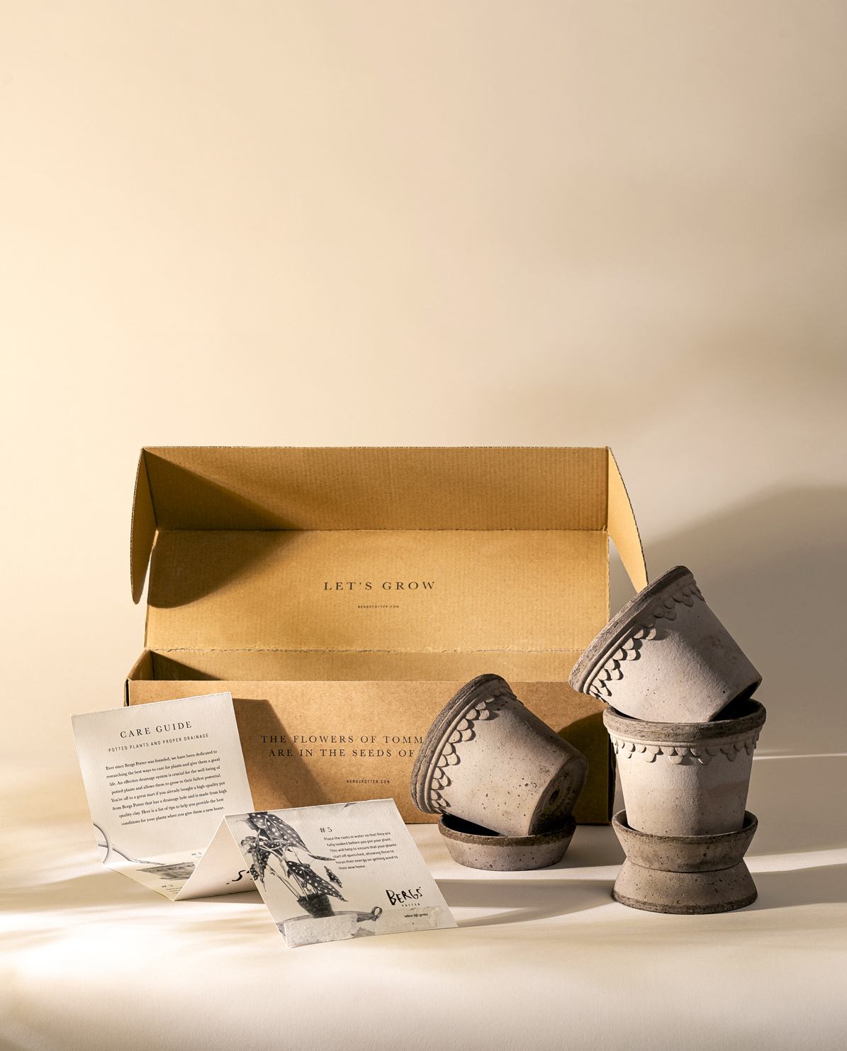 Bergs Potter Blumentopf  Set The Københavner Raw Pot inkl. Untersetzer One Size
