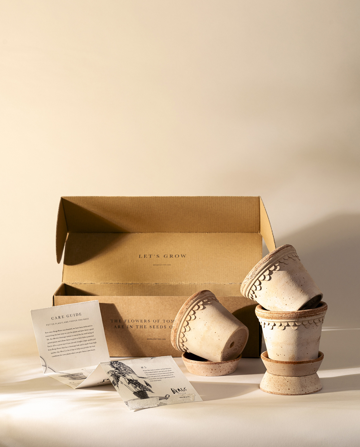Bergs Potter Blumentopf  Set The Københavner Raw Pot inkl. Untersetzer One Size