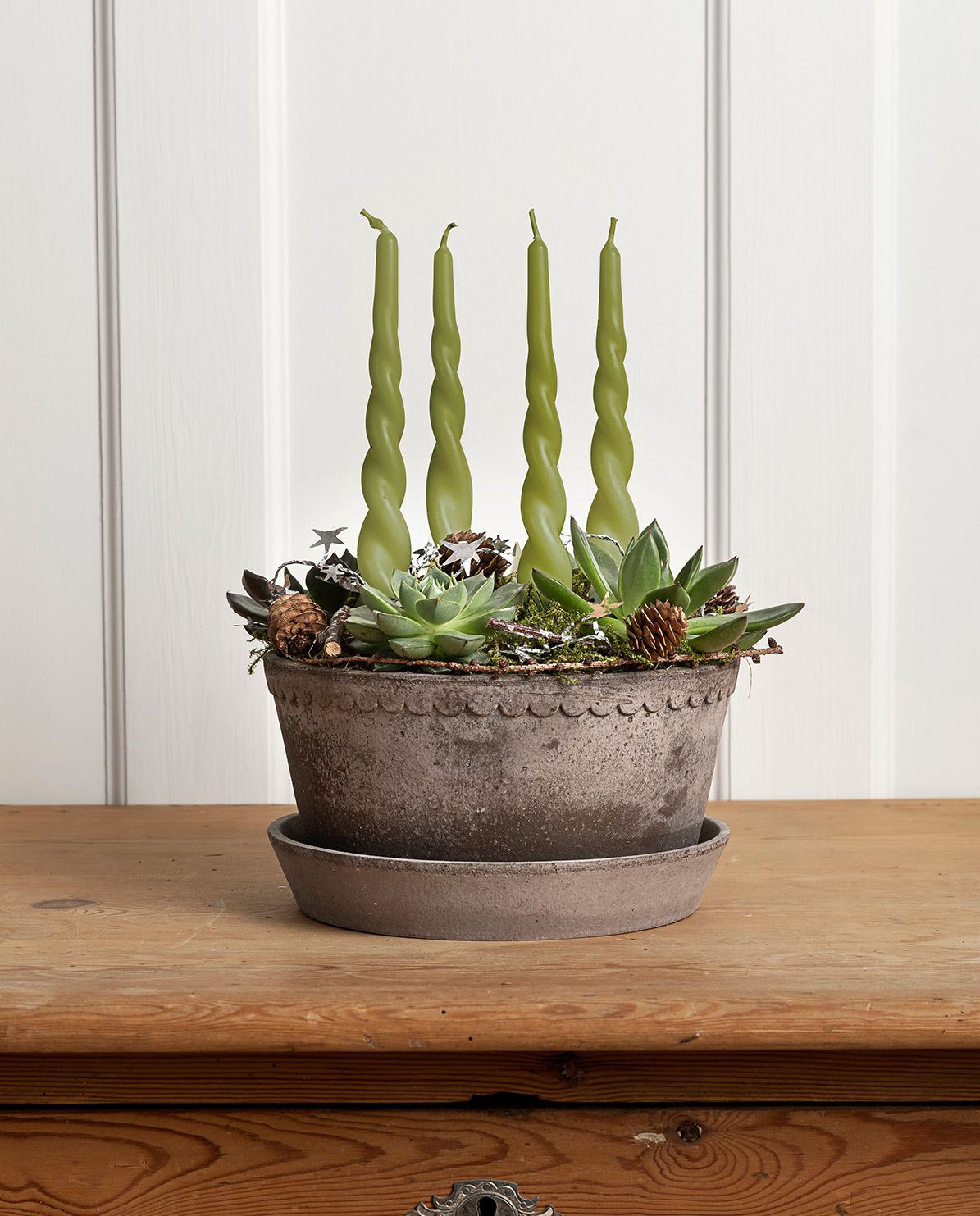 Bergs Potter Blumentopf The Helena Raw Pot inkl. Untersetzer low One Size