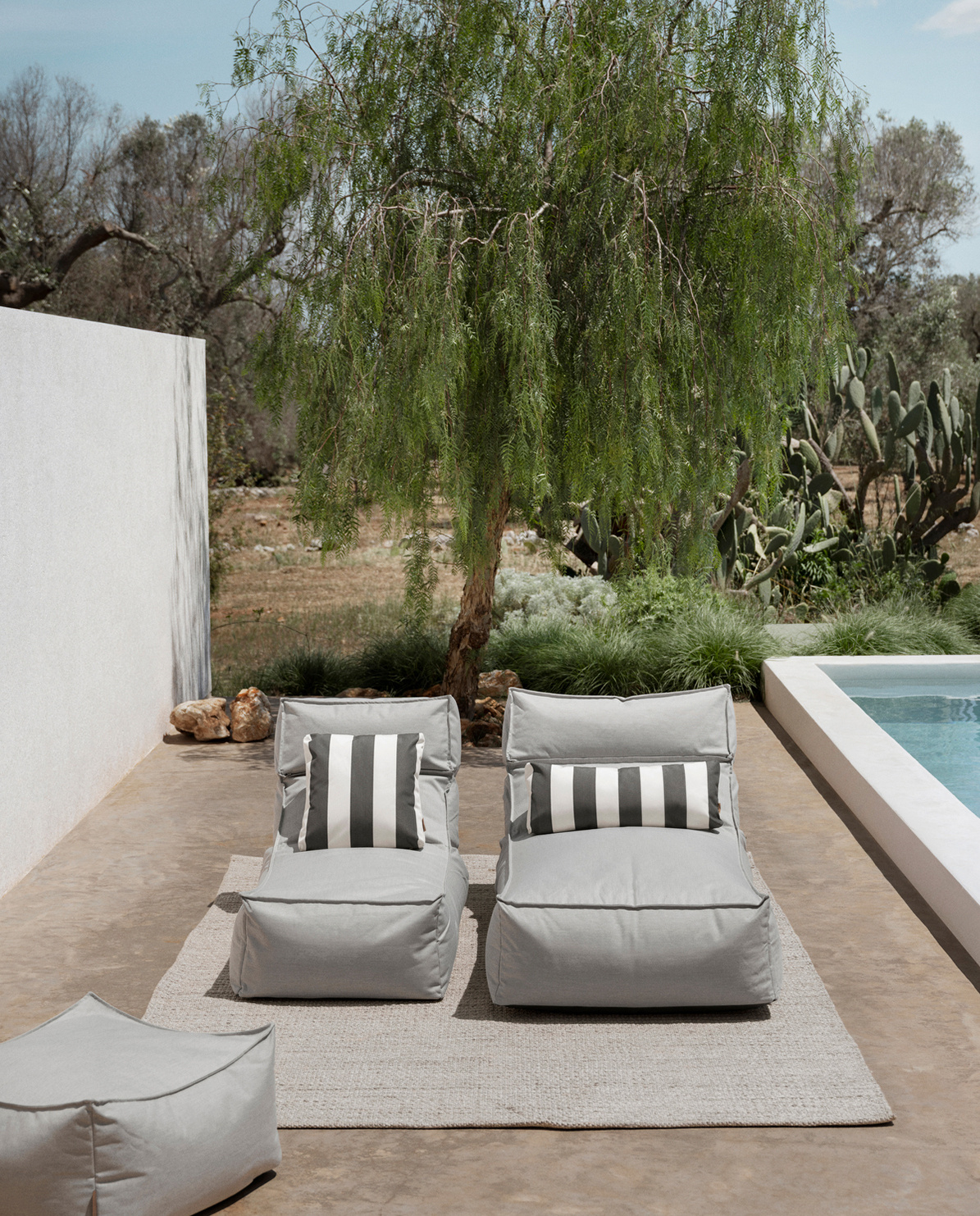 blomus Kissen Stay Outdoor gestreift 45 x 45 cm