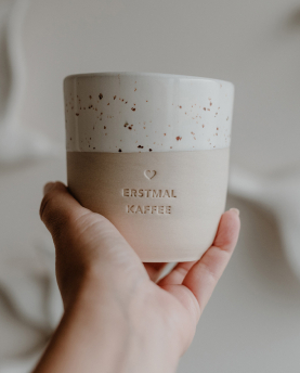 Eulenschnitt Becher Erstmal Kaffee