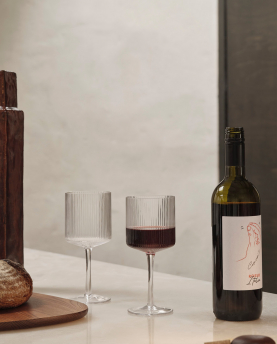 Ferm Living Rotweinglas Set Ripple