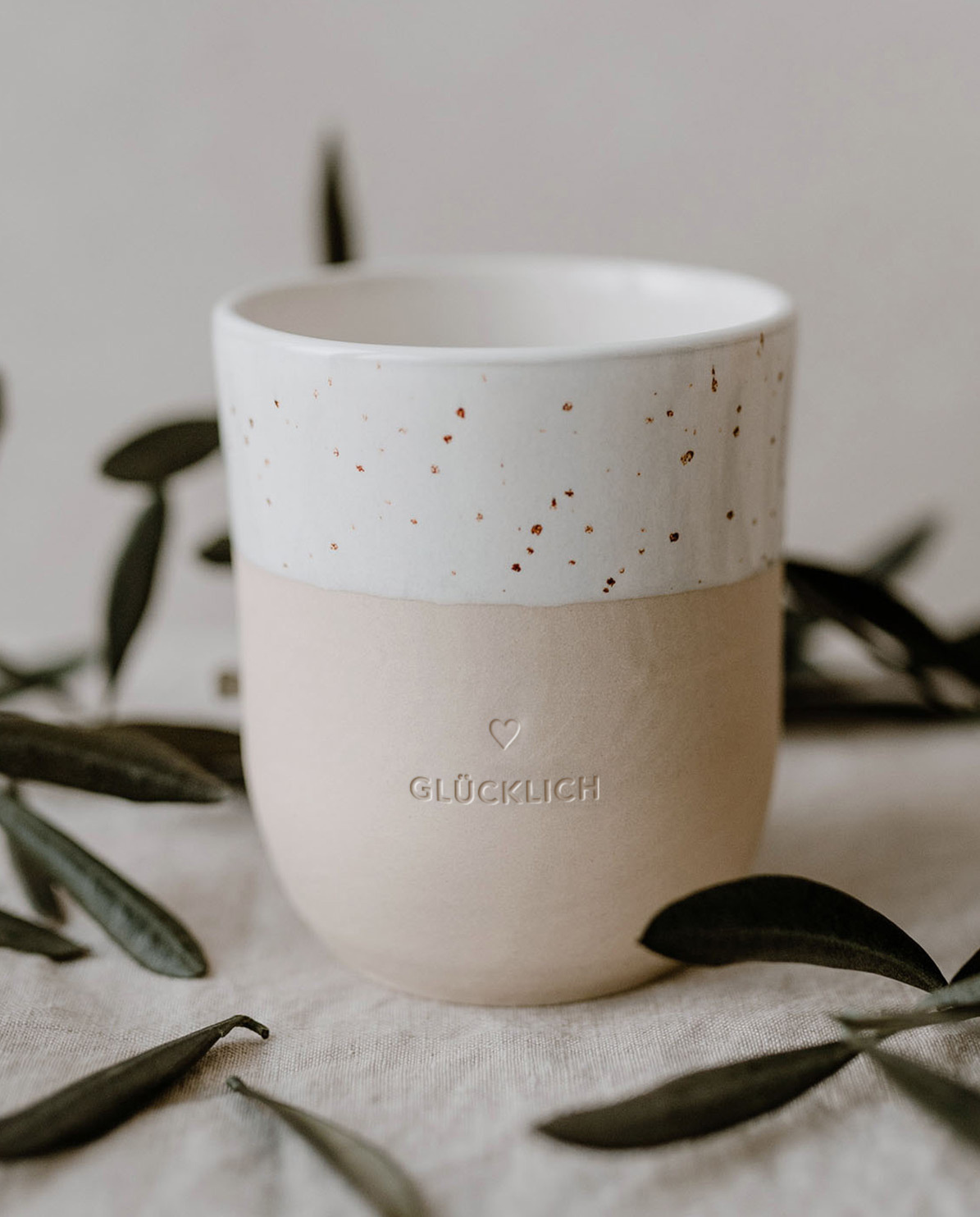 Eulenschnitt Becher Glücklich One Size