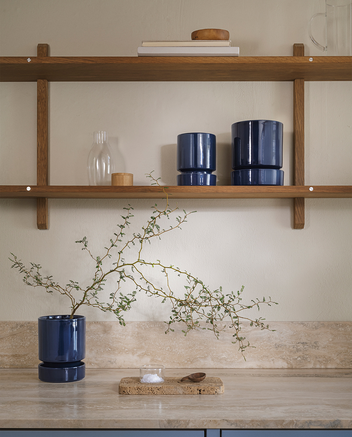 Bergs Potter Blumentopf The Hoff Glazed Pot inkl. Untersetzer Ø 16 cm