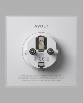 Avolt Mehrfachstecker Square 2 USB C wall mounted