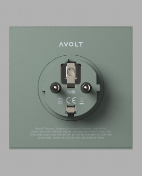 Avolt Mehrfachstecker Square 2 USB C wall mounted
