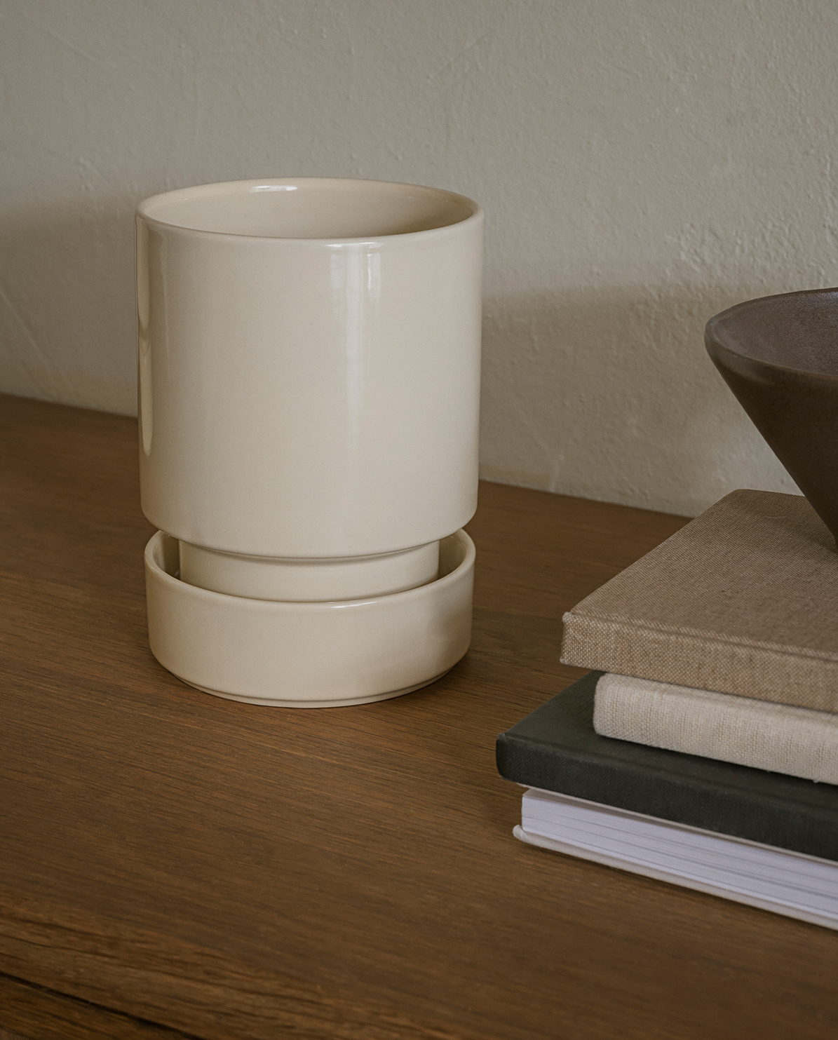 Bergs Potter Blumentopf The Hoff Glazed Pot inkl. Untersetzer Ø 16 cm