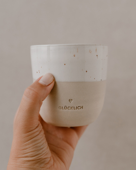 Eulenschnitt Becher Glücklich klein