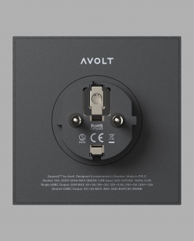 Avolt Mehrfachstecker Square 2 USB C wall mounted
