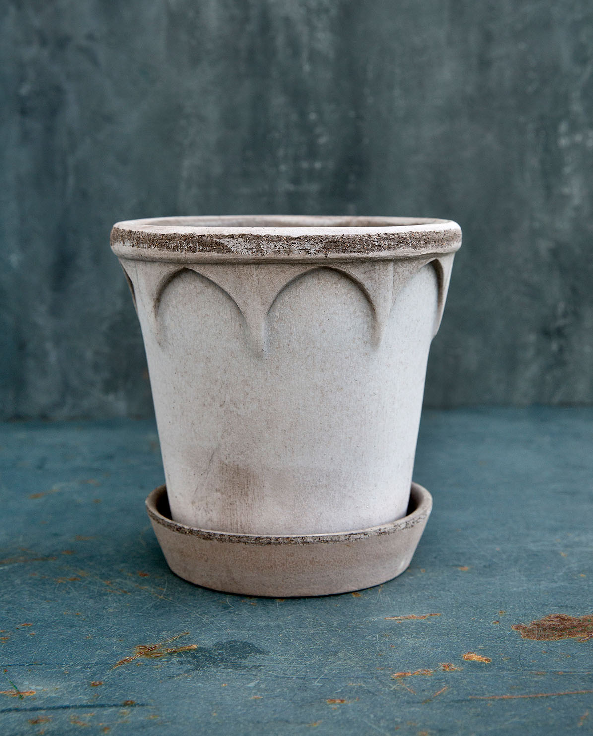 Bergs Potter Blumentopf The Elisabeth Raw Pot inkl. Untersetzer ⌀ 18 cm