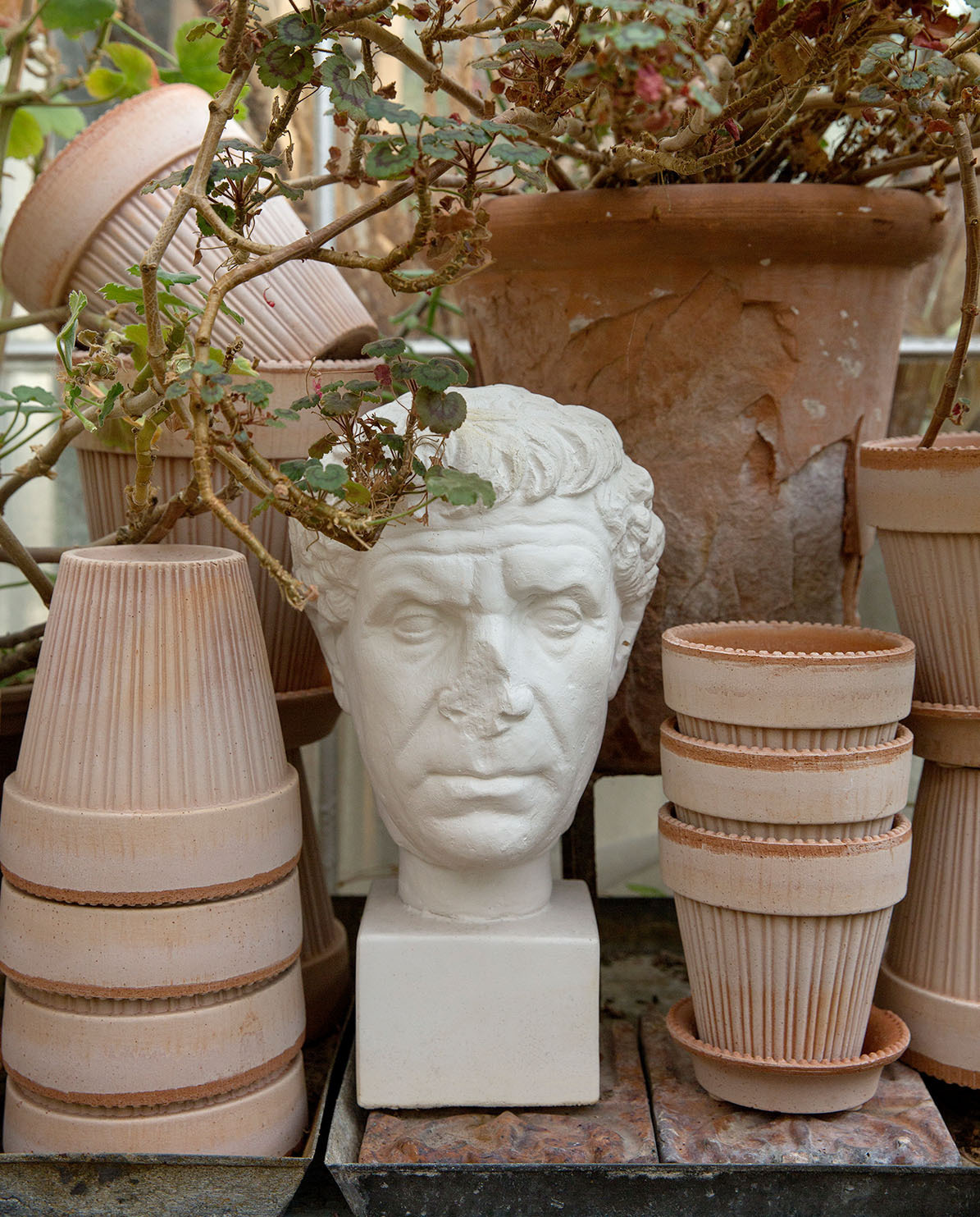 Bergs Potter Blumentopf Simona Raw Pot inkl. Untersetzer Ø 12 cm