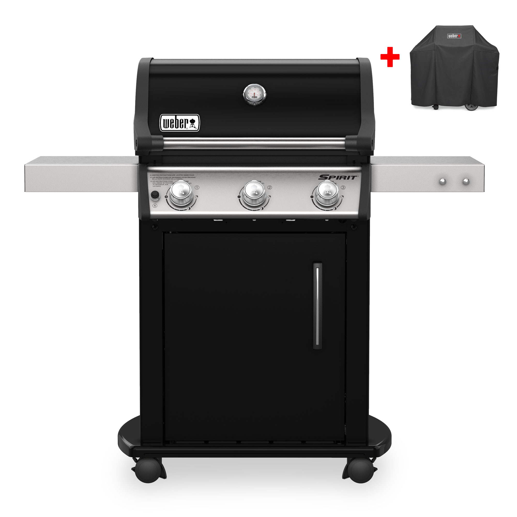 Weber Gasgrill Spirit E-315 GBS, Black 2021 + inklusive Abdeckhaube