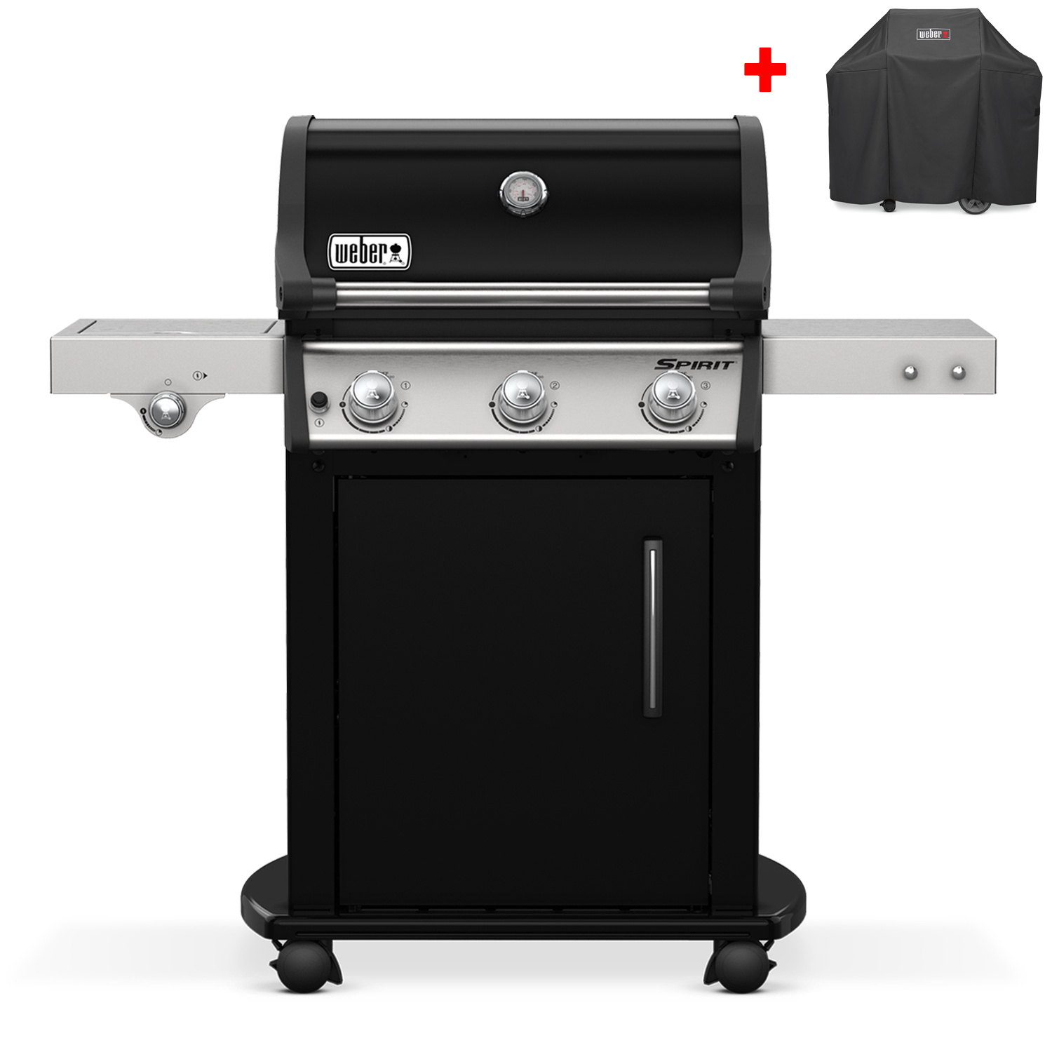 Weber Gasgrill Spirit E-325 GBS, Black 2021 + inklusive Abdeckhaube